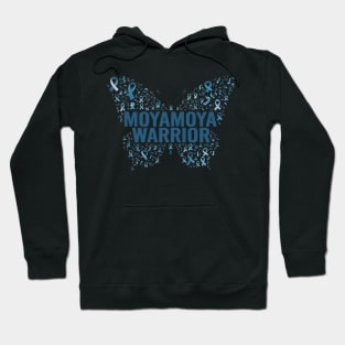Moyamoya Disease Awareness Butterfly Support Ribbon Hoodie